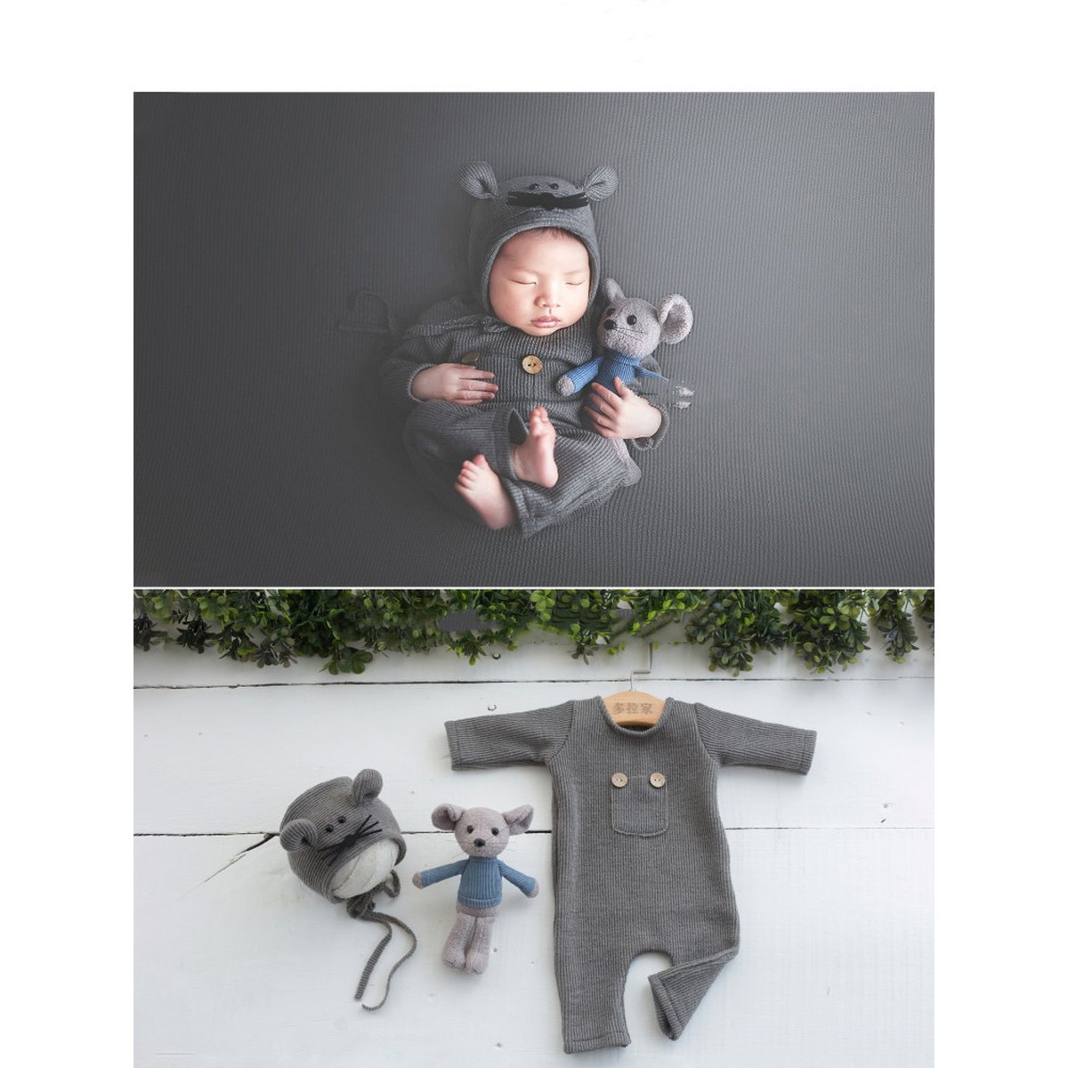 Newborn Photo Hat and Doll Set