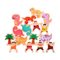 Primitive Man Dinosaur Balance Block Stacking Game