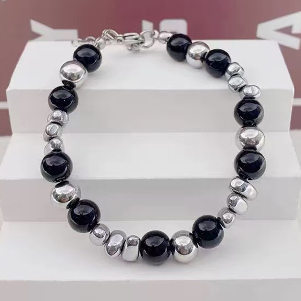 Steel Ball Gravel Stitching Bracelet