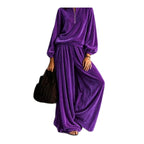 Women's Anno Velvet Casual Loose Zipper Long Sleeve