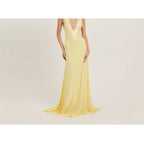 Women's Backless V-neck Satin Maxi Dress