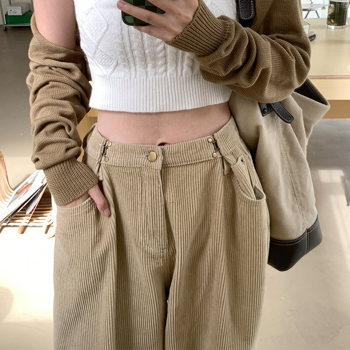 Women's Chenille Corduroy Wide Leg Pants