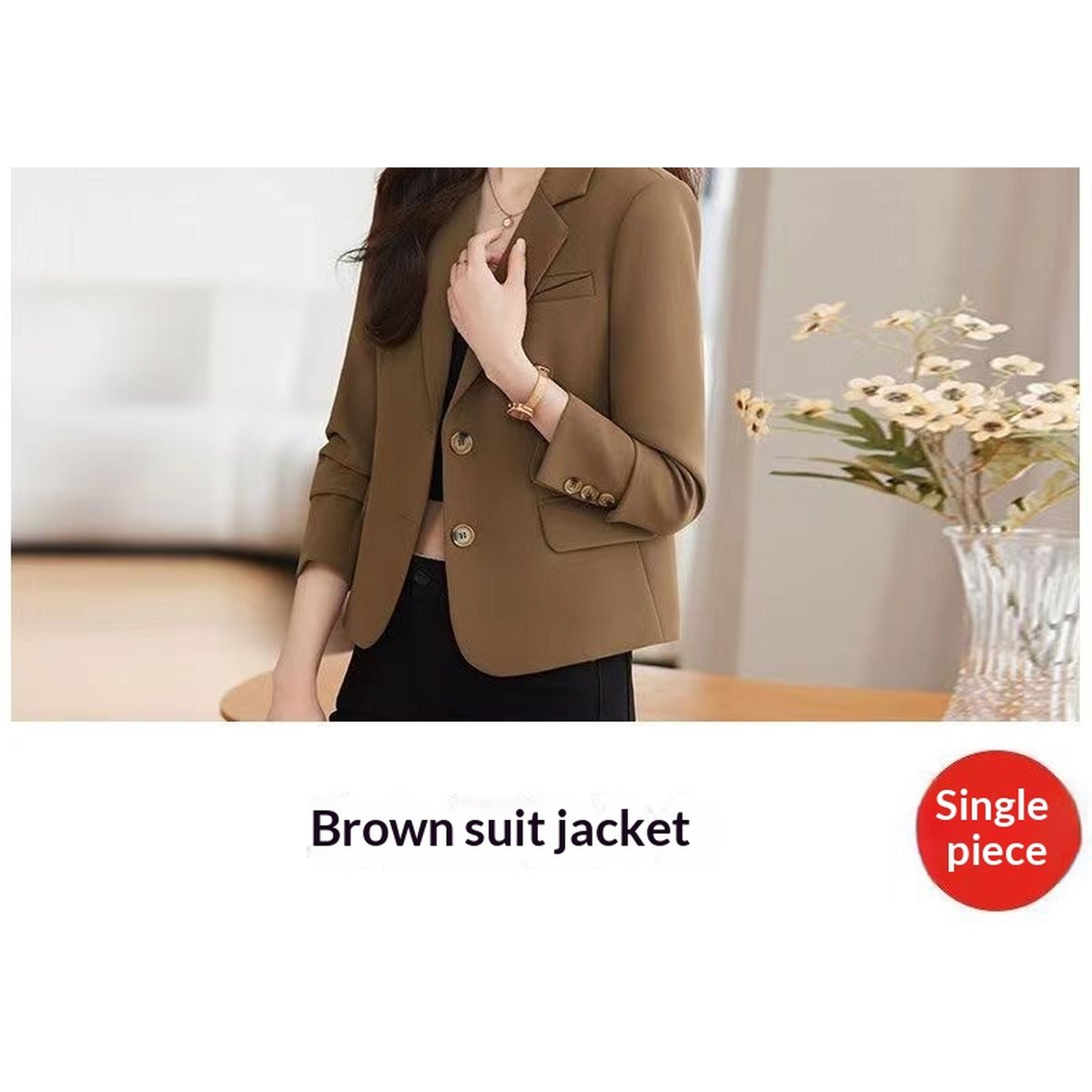 Women's Coffee Colored Short Blazer