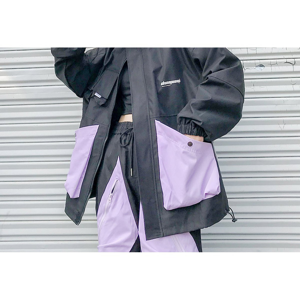 Women's Color Block Jacket Baseball Uniform Loose