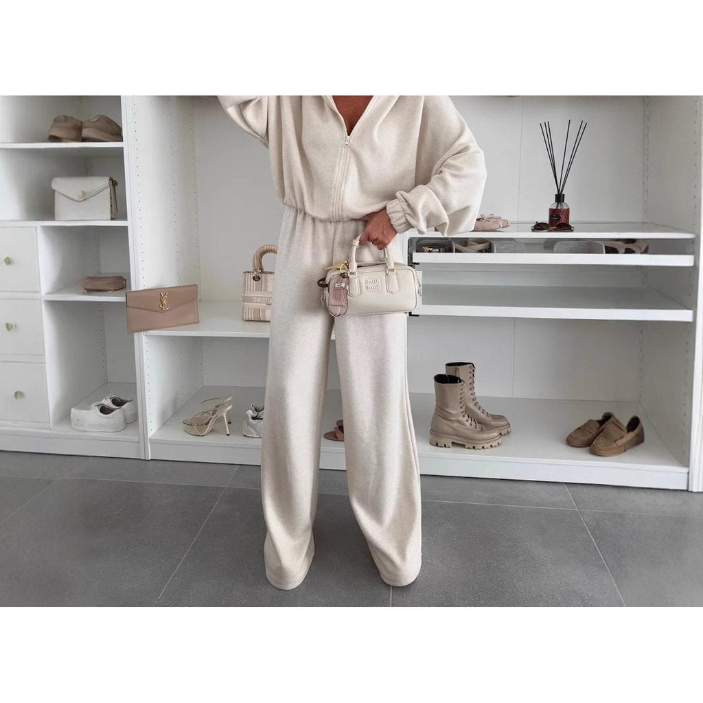 Women's Elastic Trousers Two-piece Set
