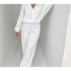 Women's Elastic Trousers Two-piece Set