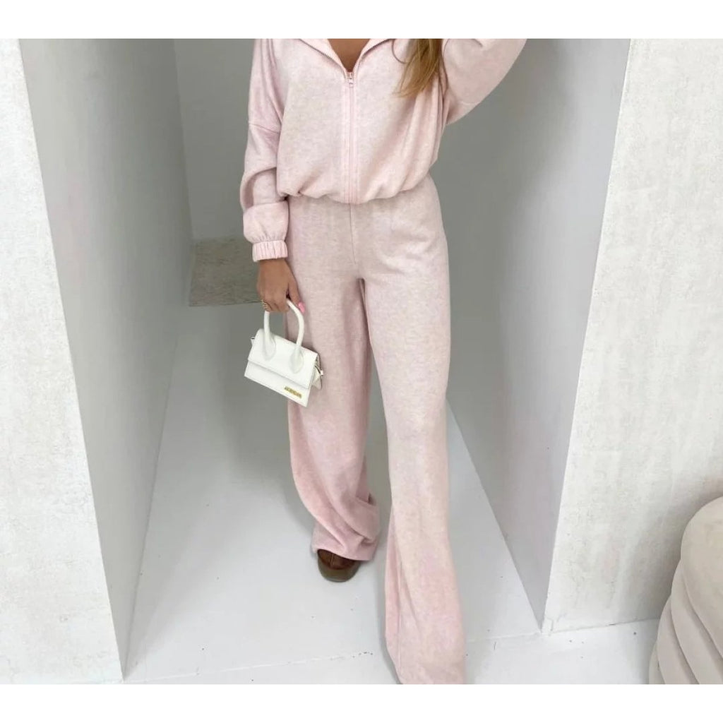 Women's Elastic Trousers Two-piece Set