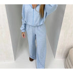 Women's Elastic Trousers Two-piece Set