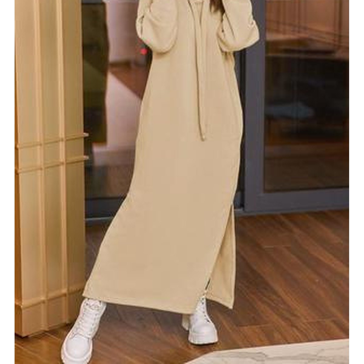 Women's Fleece-lined Sweatshirt Casual Dress