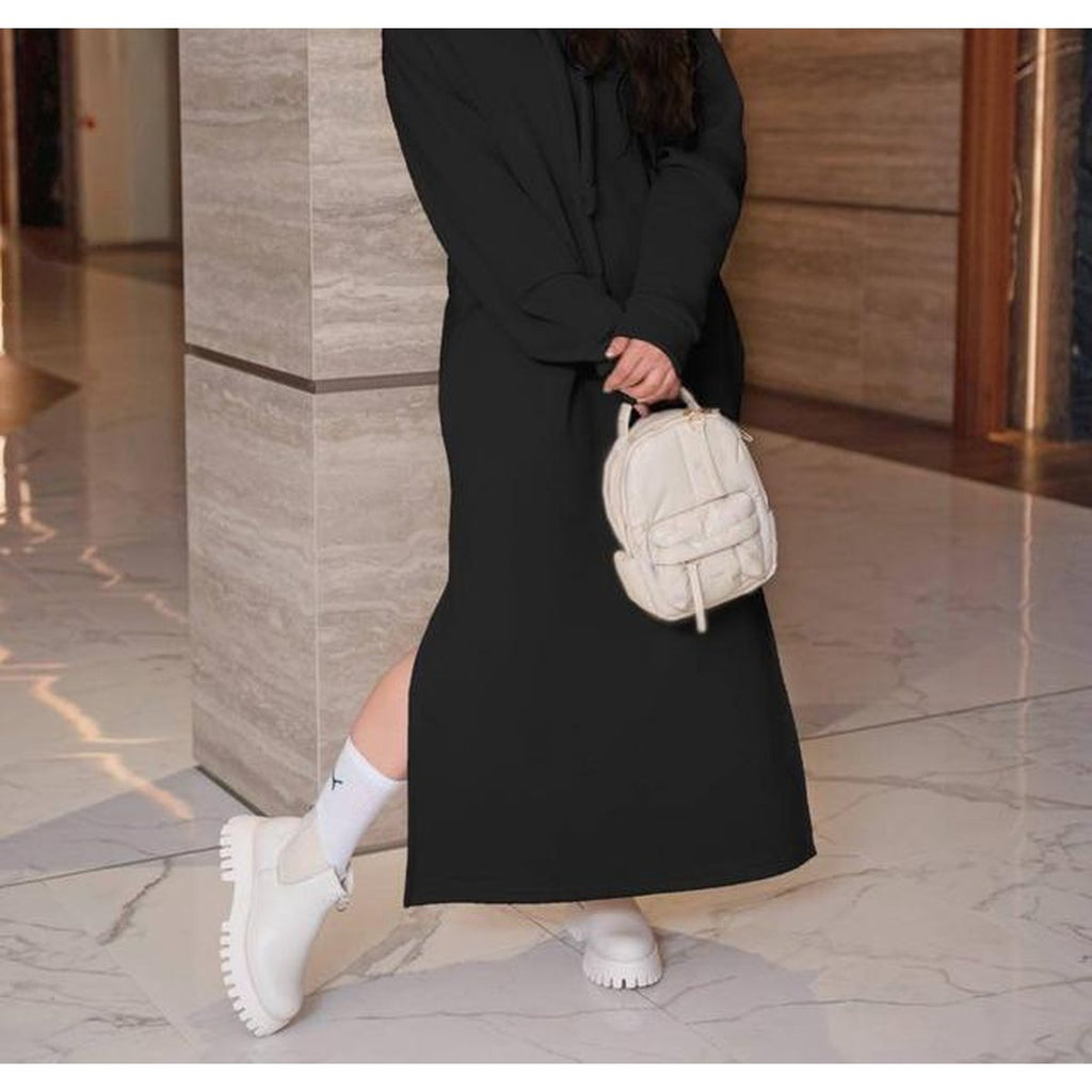 Women's Fleece-lined Sweatshirt Casual Dress