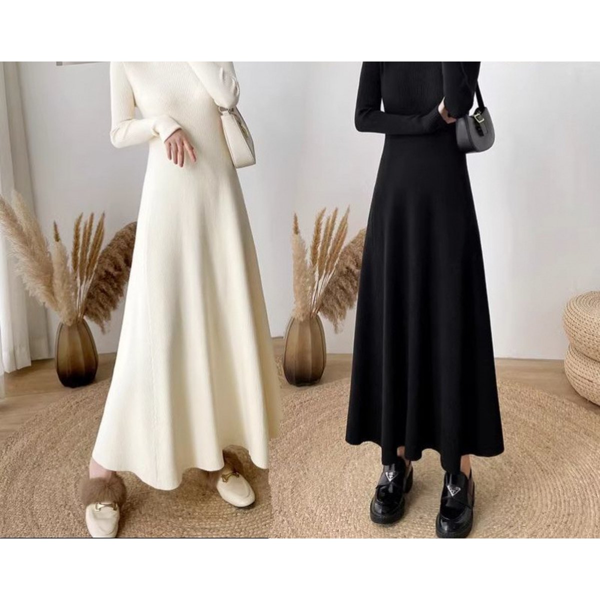 Women's French Waist-slimming Knit Dress