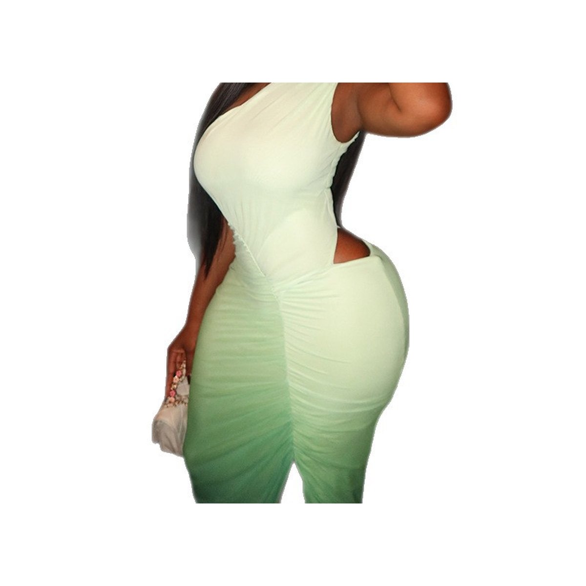 Women's Gradient Colored Split Sleeveless Maxi Dress