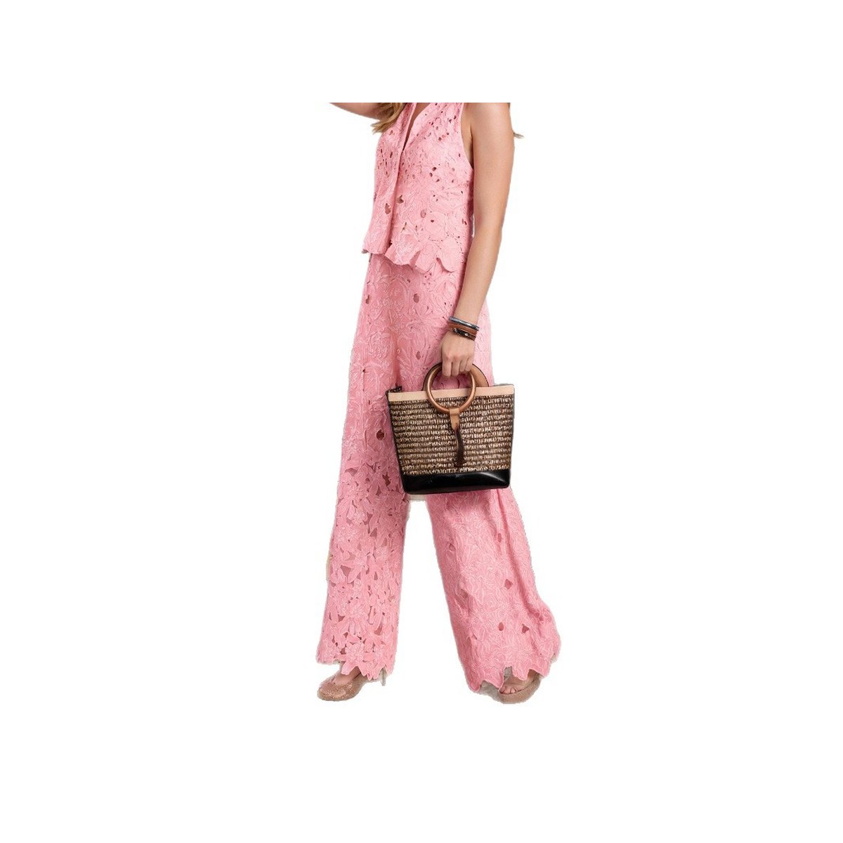 Women's Hollow Lace Pants Two-piece Set