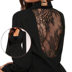Women's Lace Backless Designer Blazer