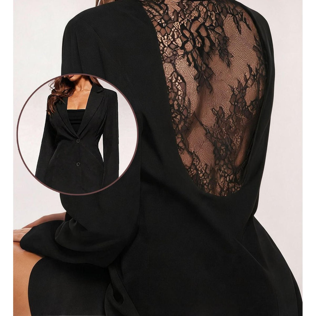 Women's Lace Backless Designer Blazer