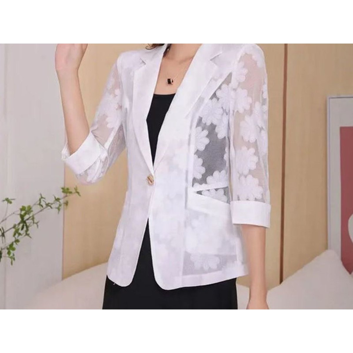 Women's Lace Petite Blazer Outerwear