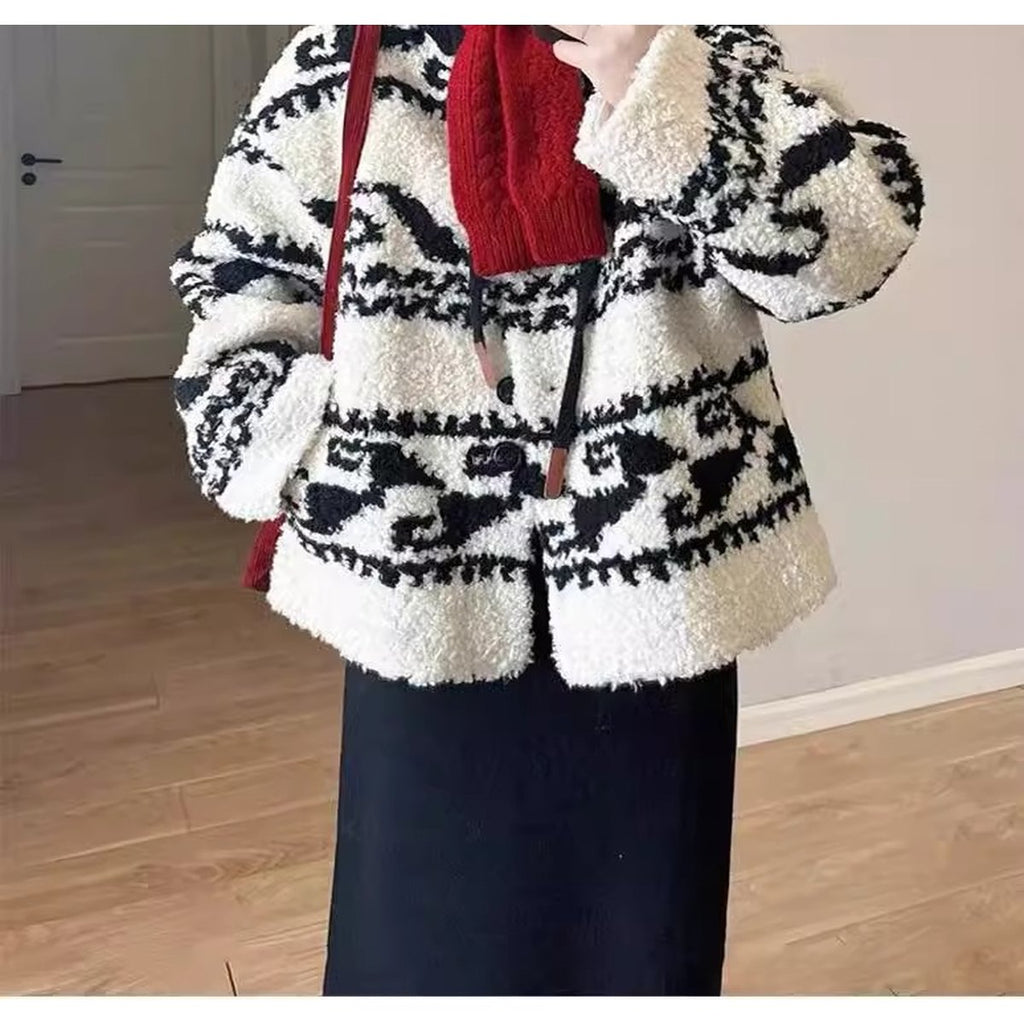Women's Lambs Wool Coat Uniquely Stunning
