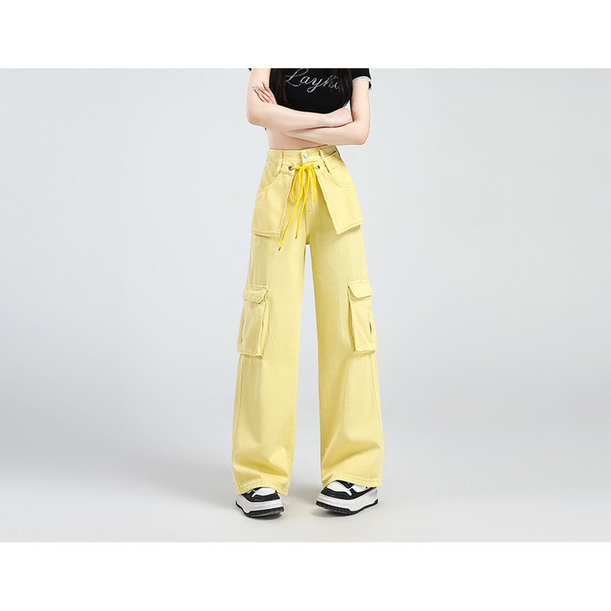 Women's Lemon Yellow Overalls Jeans