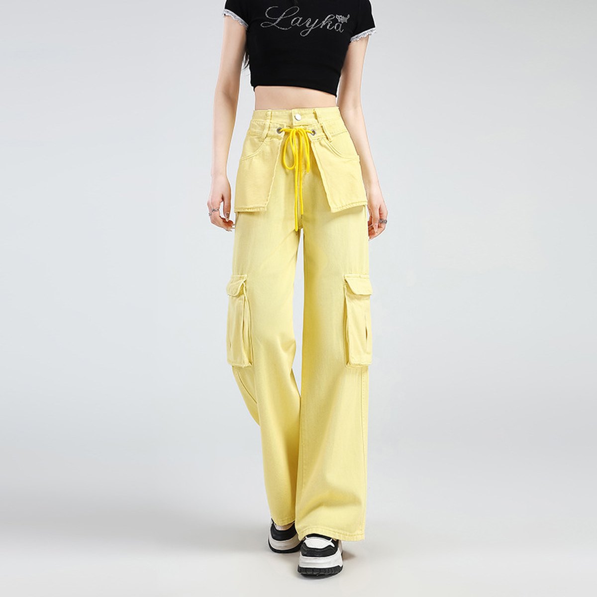 Women's Lemon Yellow Overalls Jeans