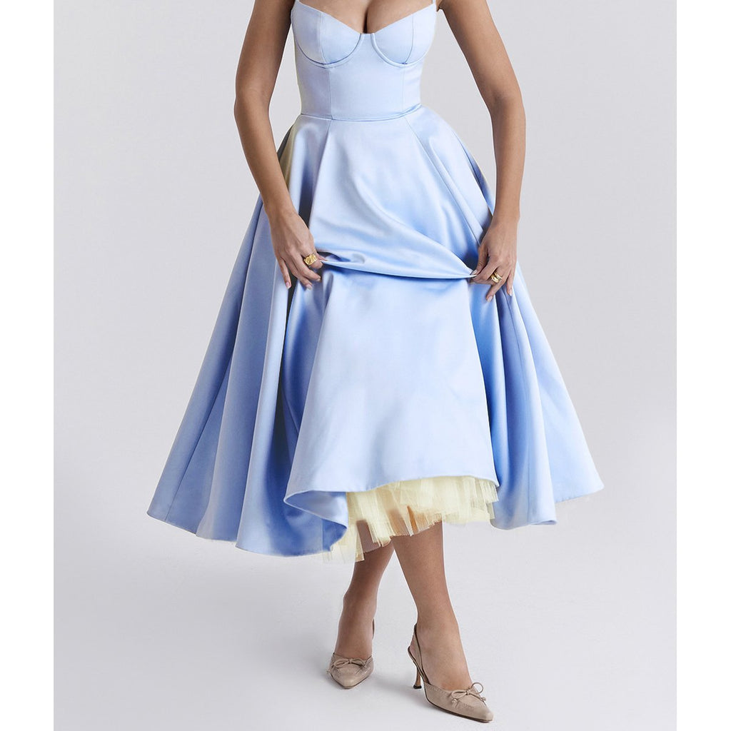 Women's Mesh Maxi Double-layer Slip Dress