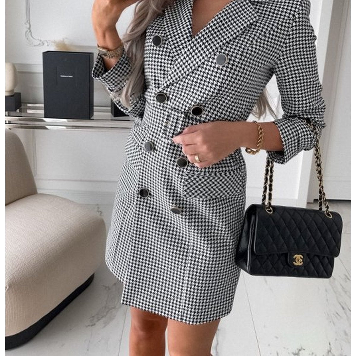 Women's Plaid Blazer Dress