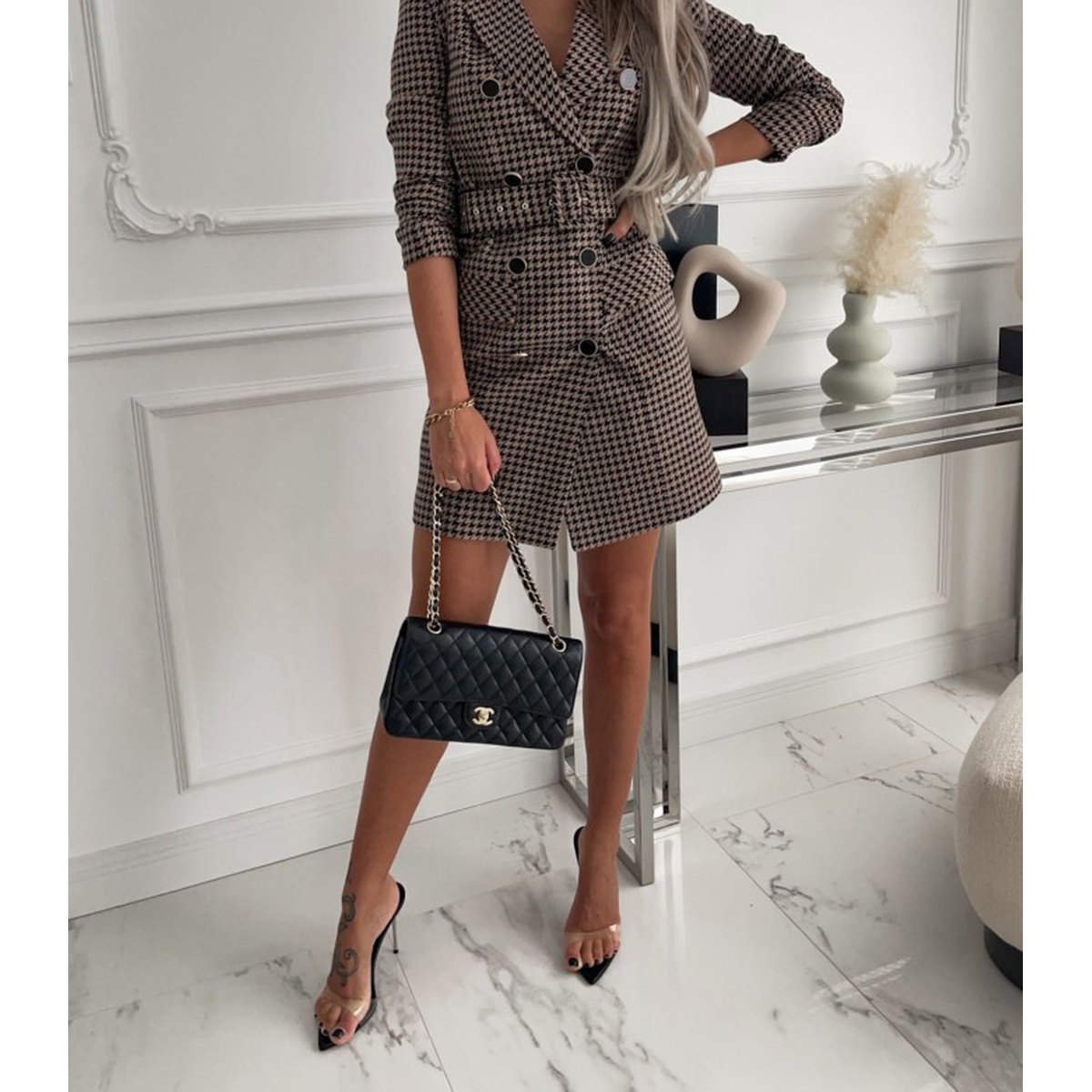 Women's Plaid Blazer Dress