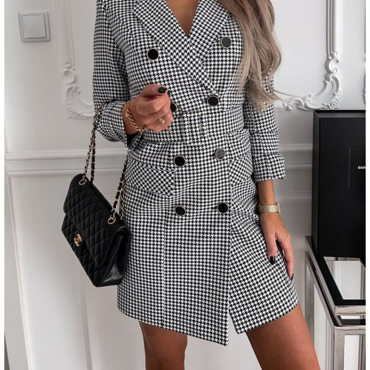 Women's Plaid Blazer Dress