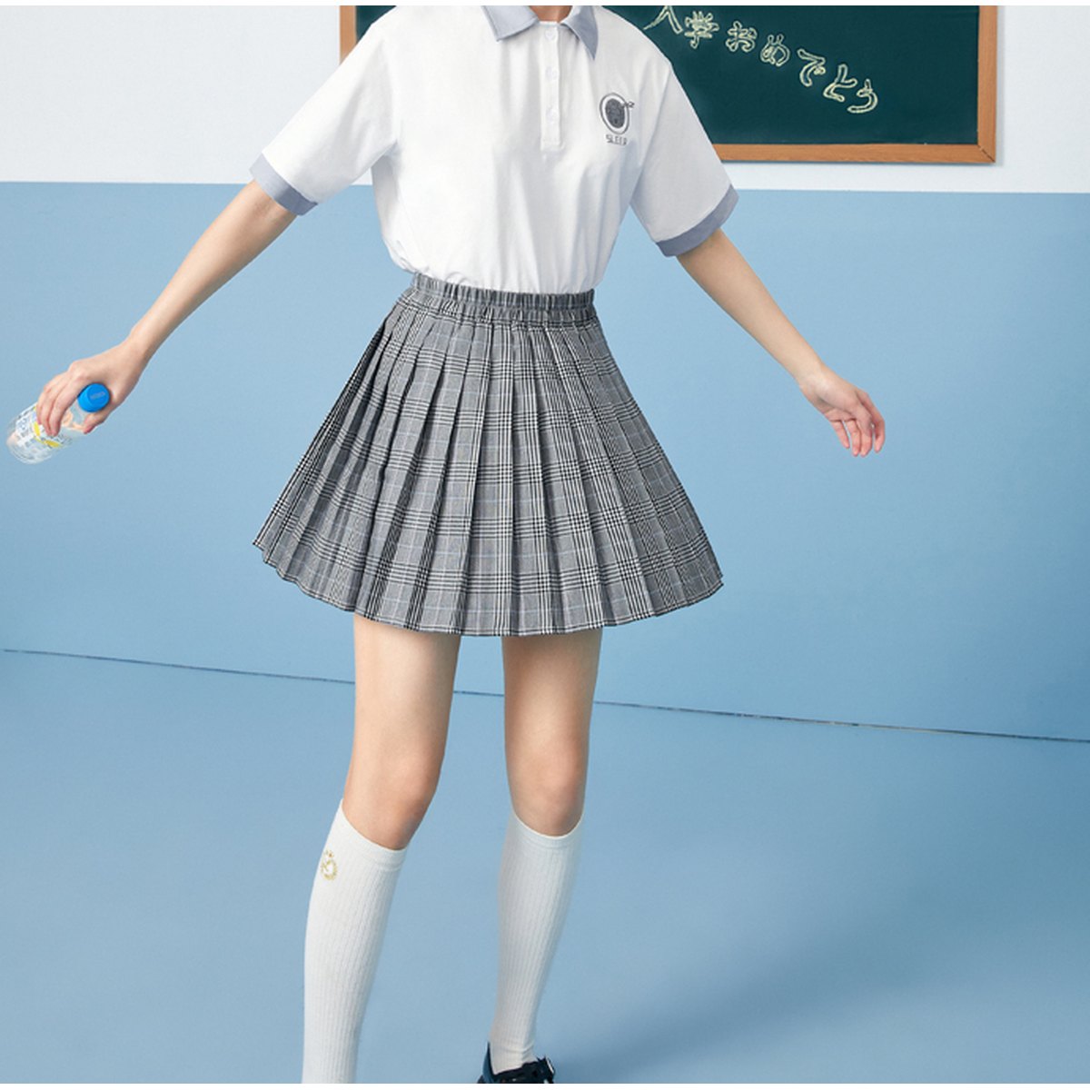 Women's Pleated Plaid Skirt
