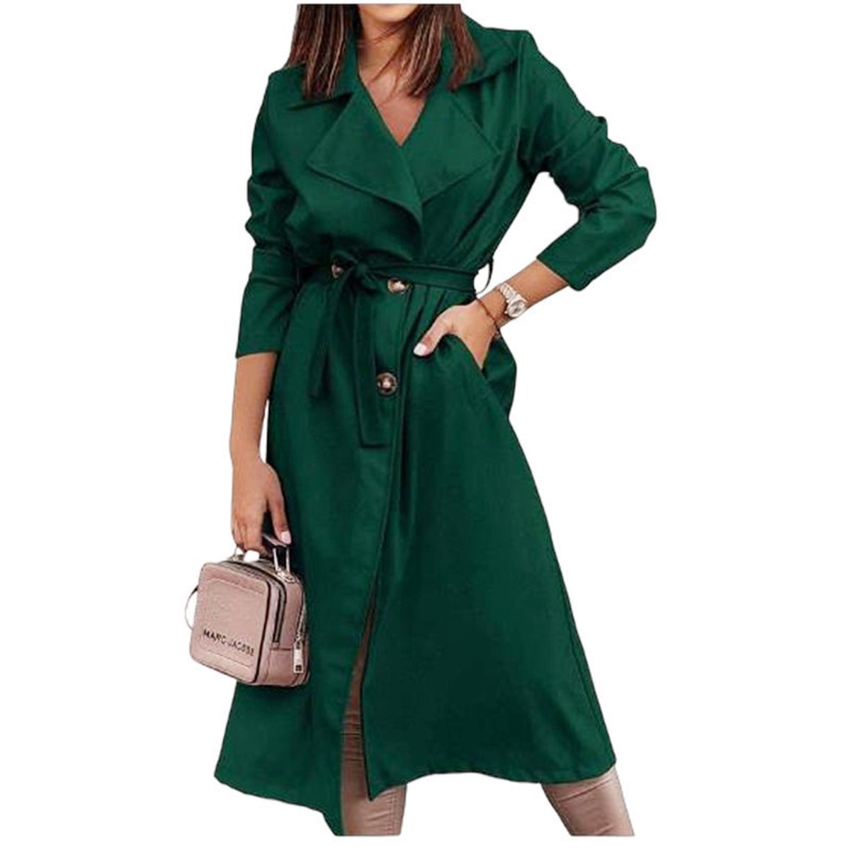 Women's Plus-size Trench Coat Belt