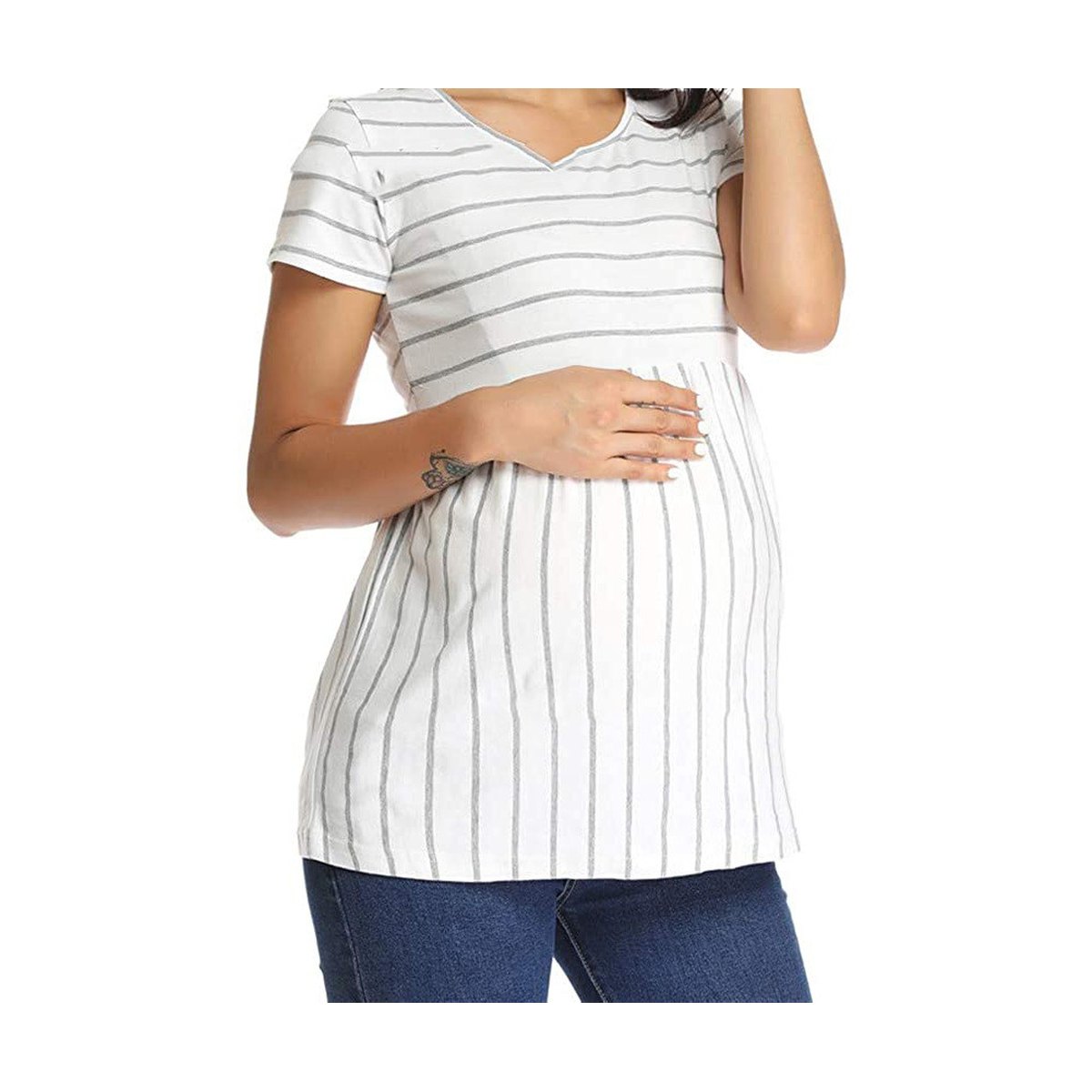 Women's Pregnant Breastfeeding Polyester T-shirt