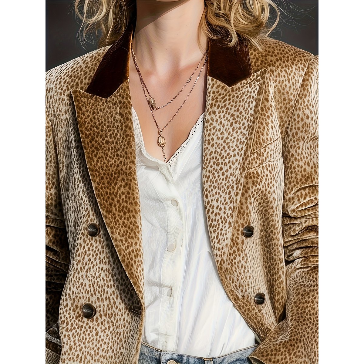 Women's Printed Casual Blazer