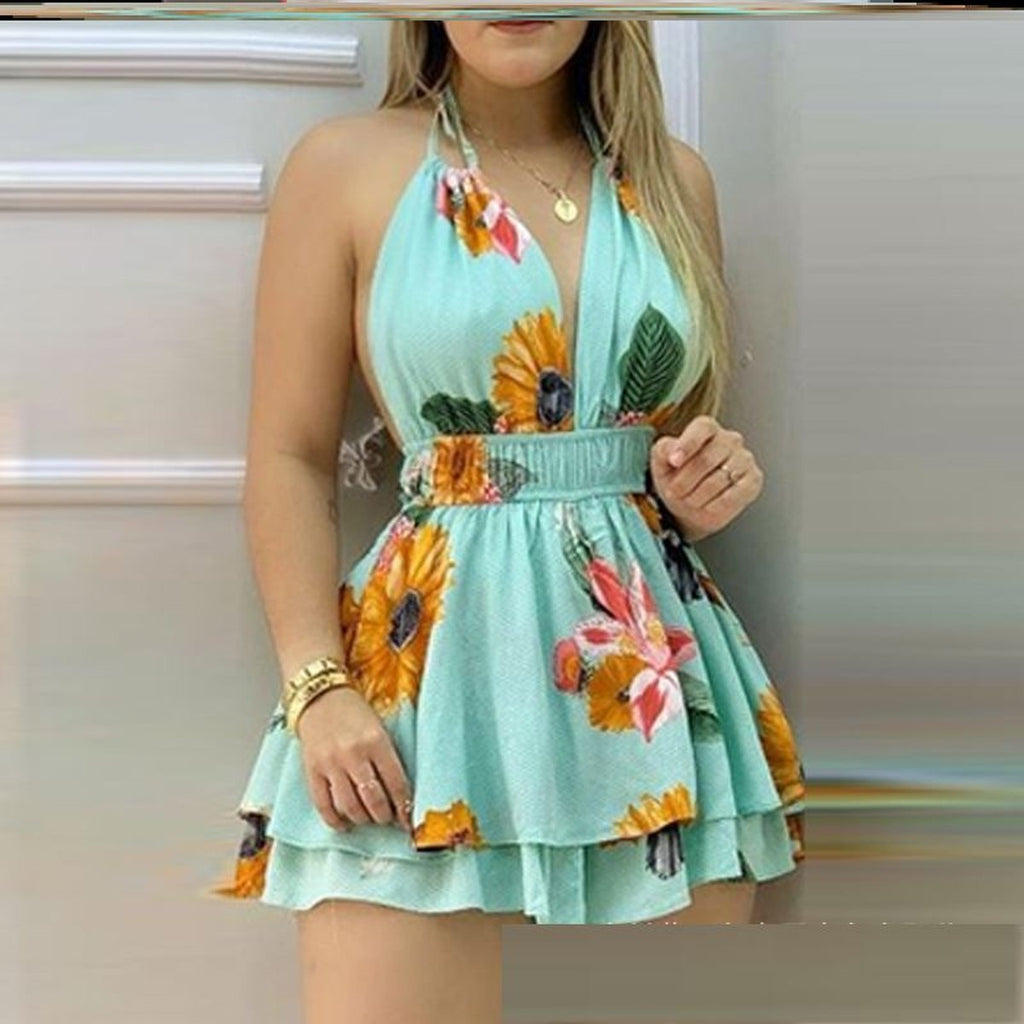Women's Printed Strap Jumpsuit