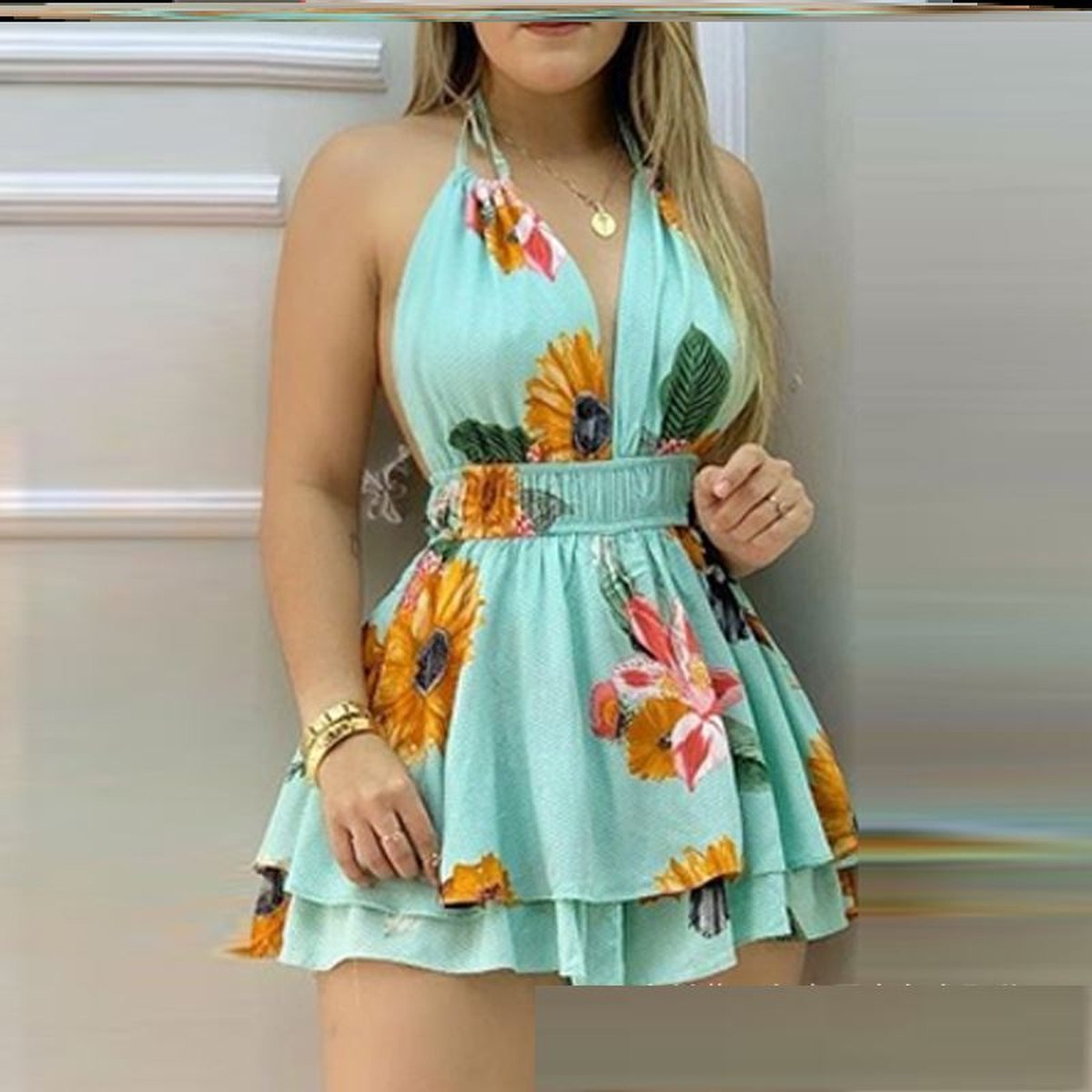 Women's Printed Strap Jumpsuit