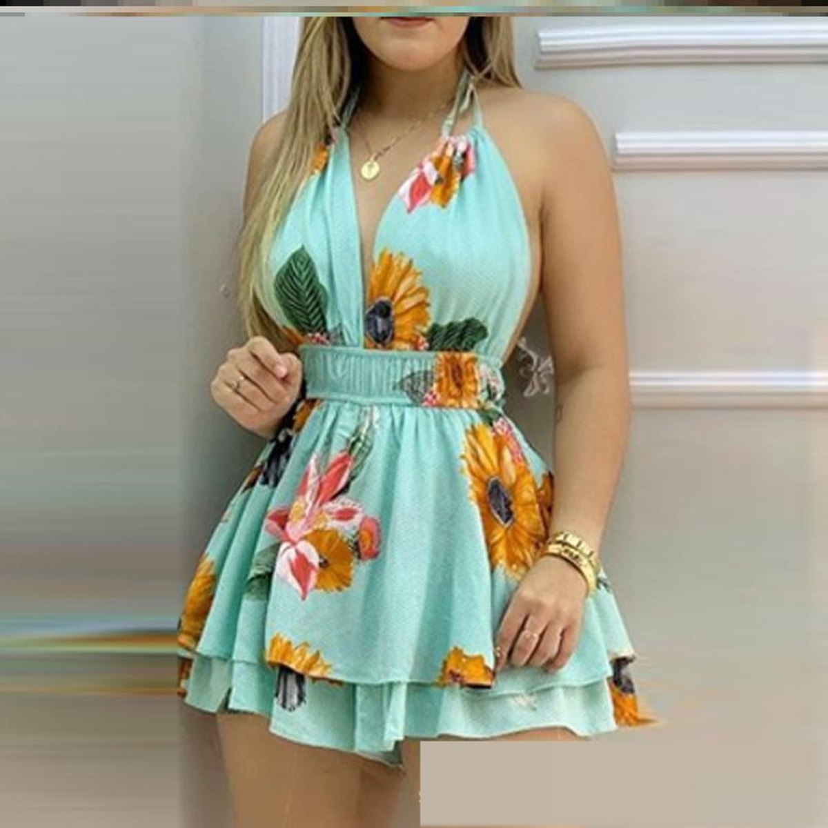 Women's Printed Strap Jumpsuit