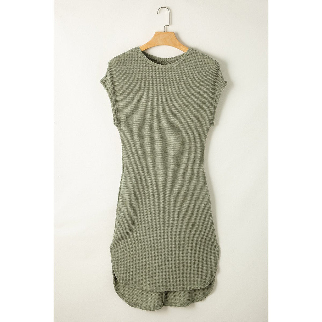 Women's Pure Color Split Midi Dress