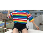 Women's Rainbow Striped T-Shirt