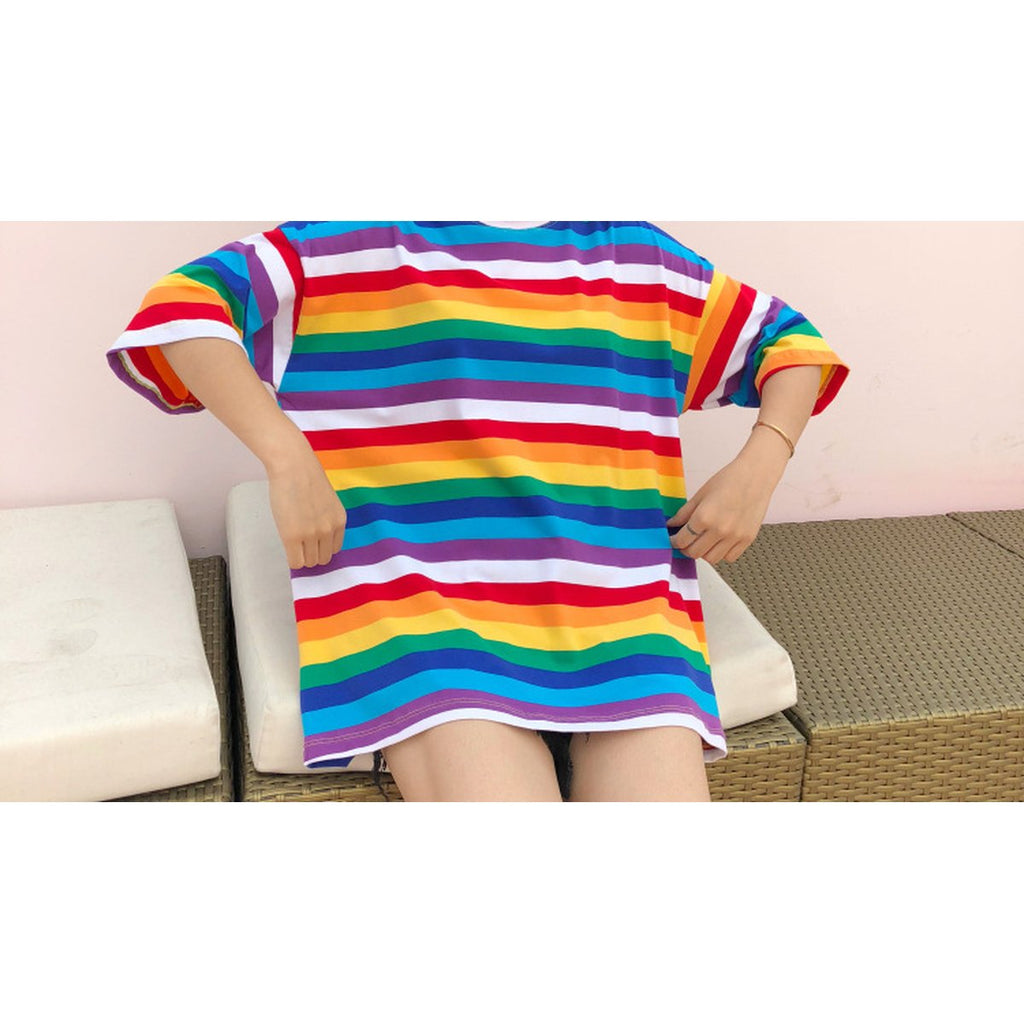 Women's Rainbow Striped T-Shirt