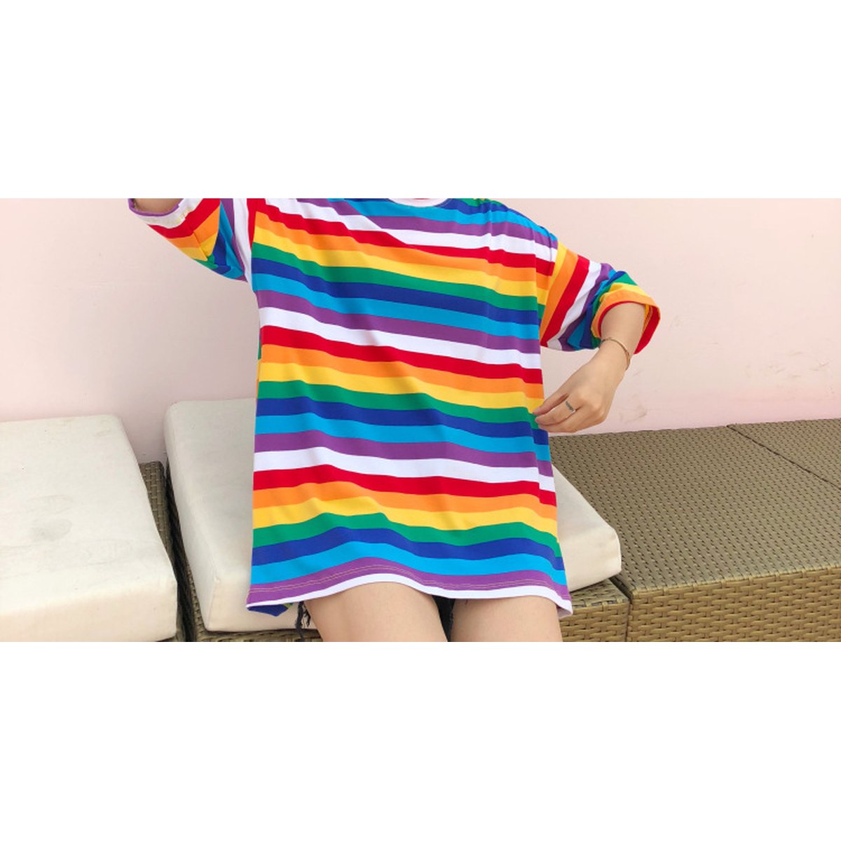 Women's Rainbow Striped T-Shirt