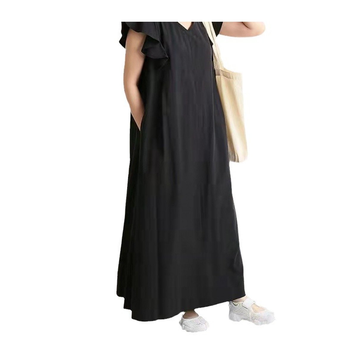 Women's Ruffle Sleeve Dress Loose Slimming