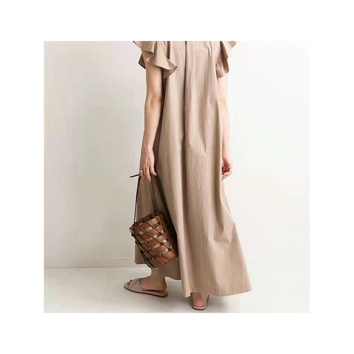 Women's Ruffle Sleeve Dress Loose Slimming