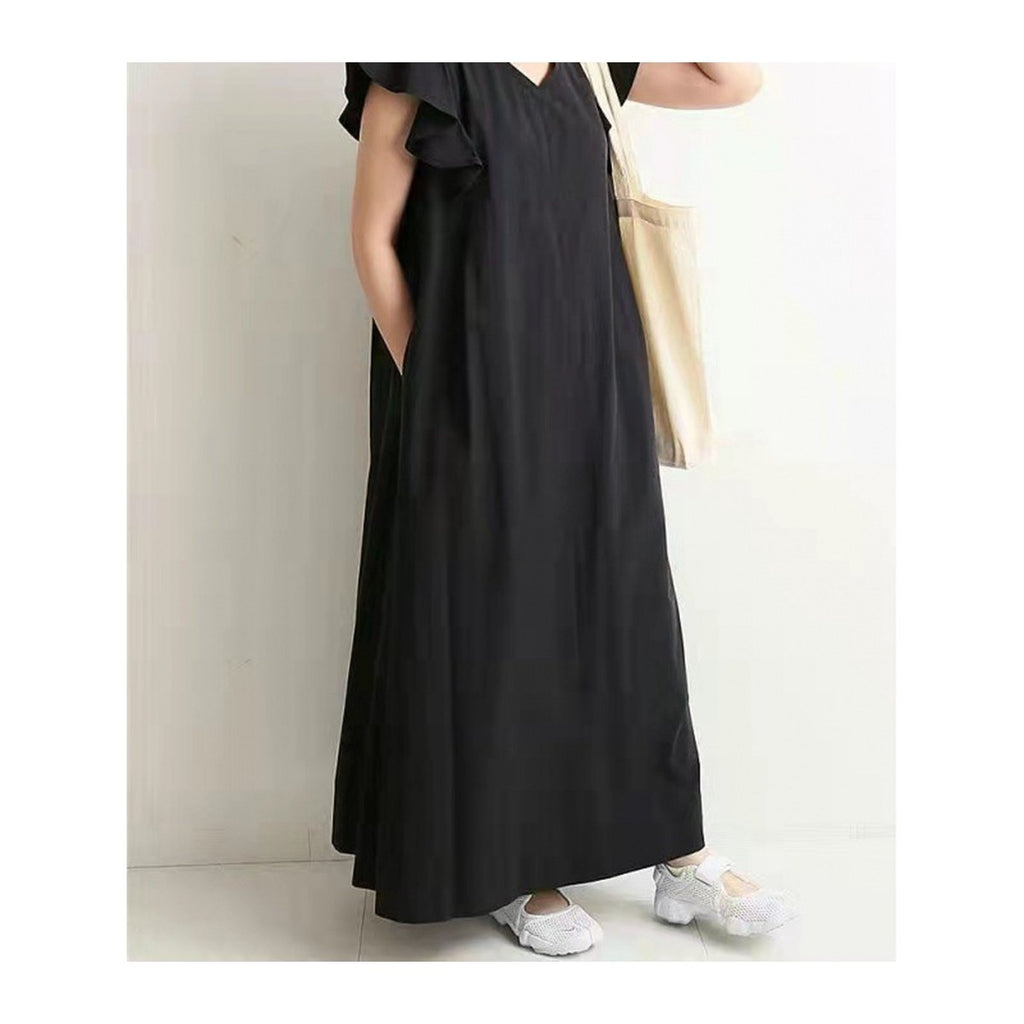 Women's Ruffle Sleeve Dress Loose Slimming