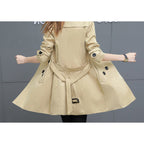 Women's Slim Trench Coat Plus Size Mid-length