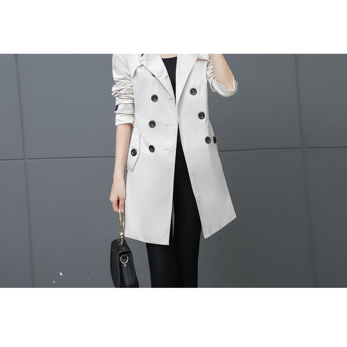 Women's Slim Trench Coat Plus Size Mid-length