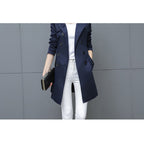 Women's Slim Trench Coat Plus Size Mid-length