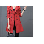 Women's Slim Trench Coat Plus Size Mid-length