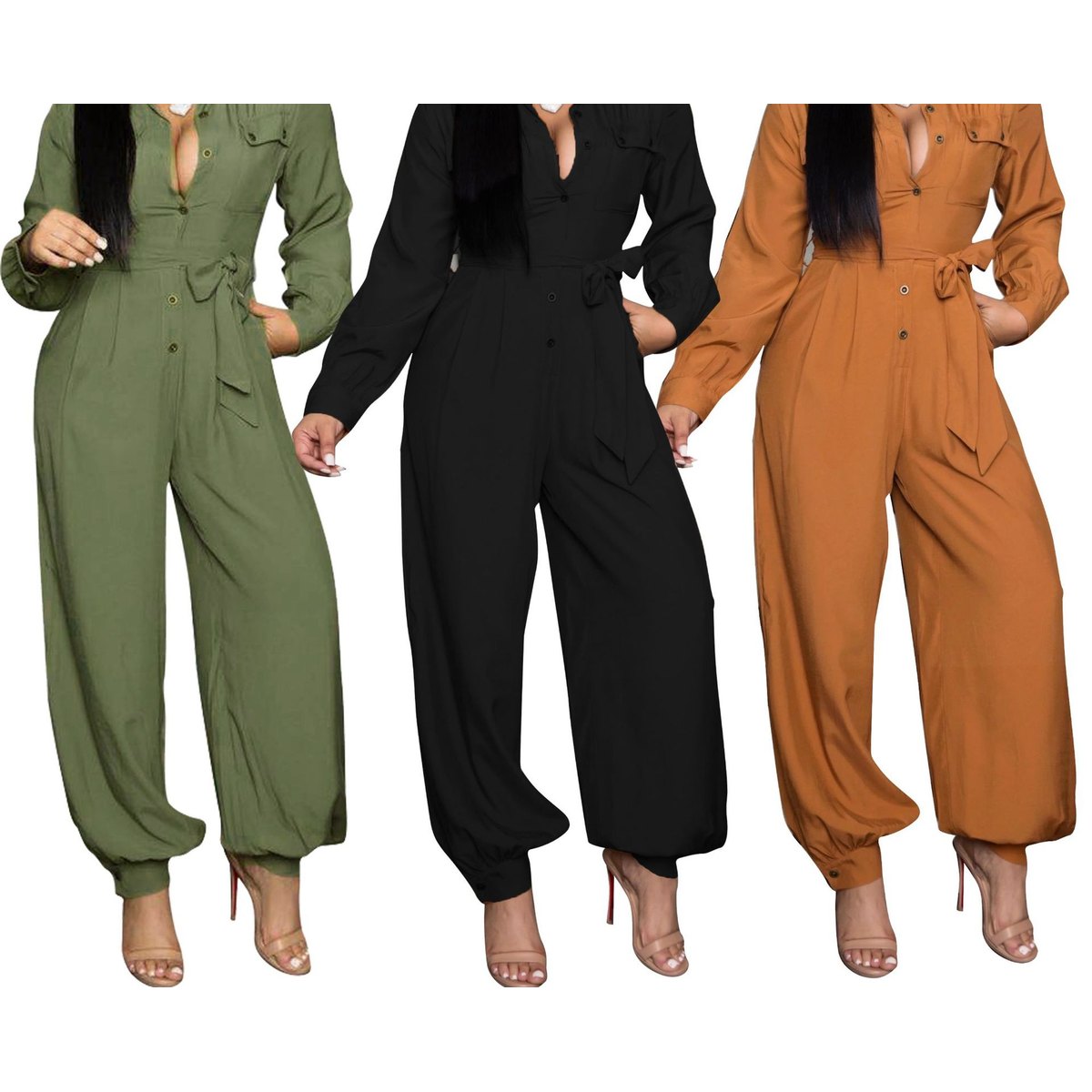 Women's Solid Color Loose Jumpsuit