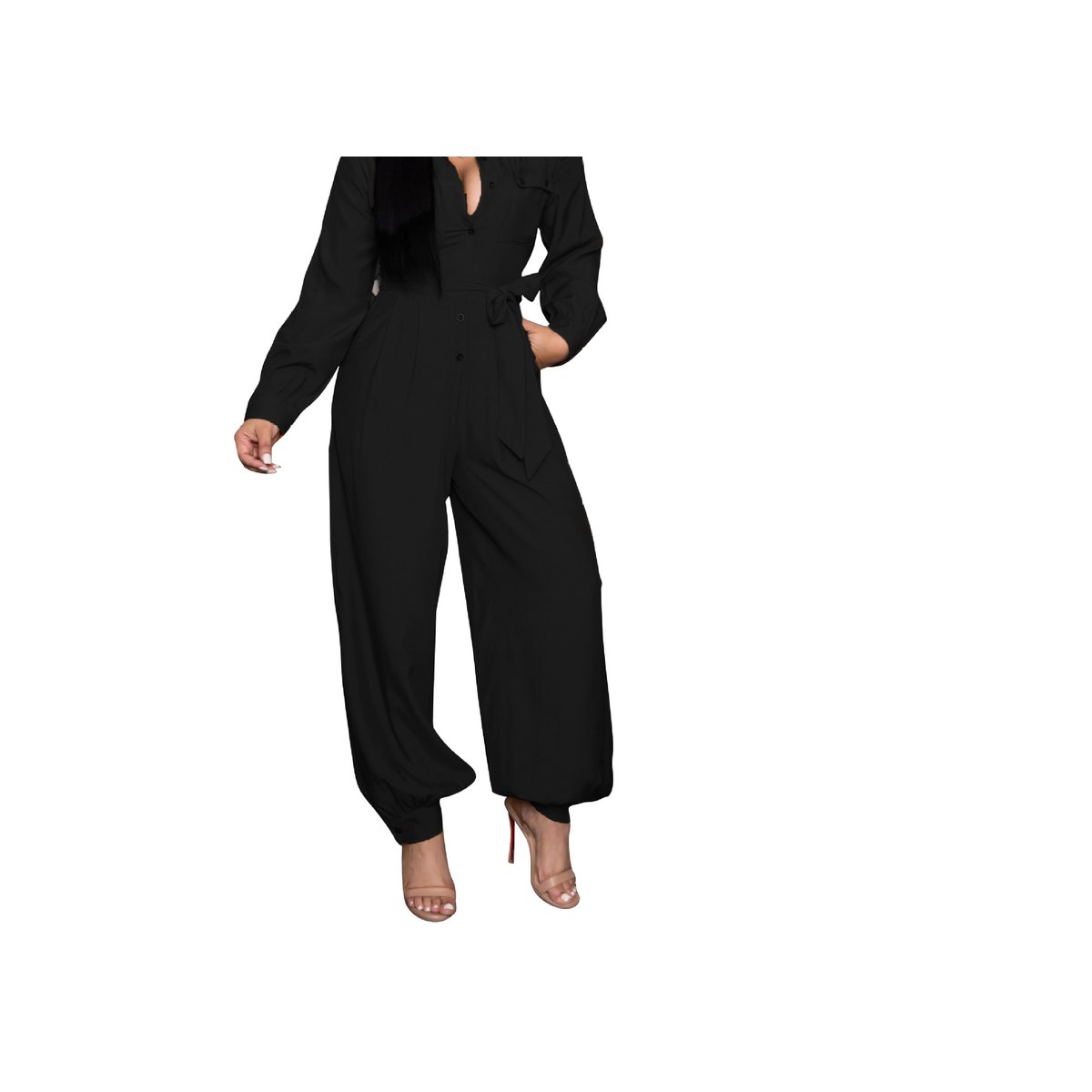 Women's Solid Color Loose Jumpsuit