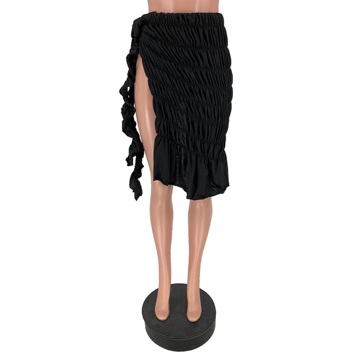 Women's Solid Pleated Split Skirt