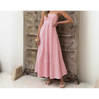 Women's Striped Printed Maxi Dress