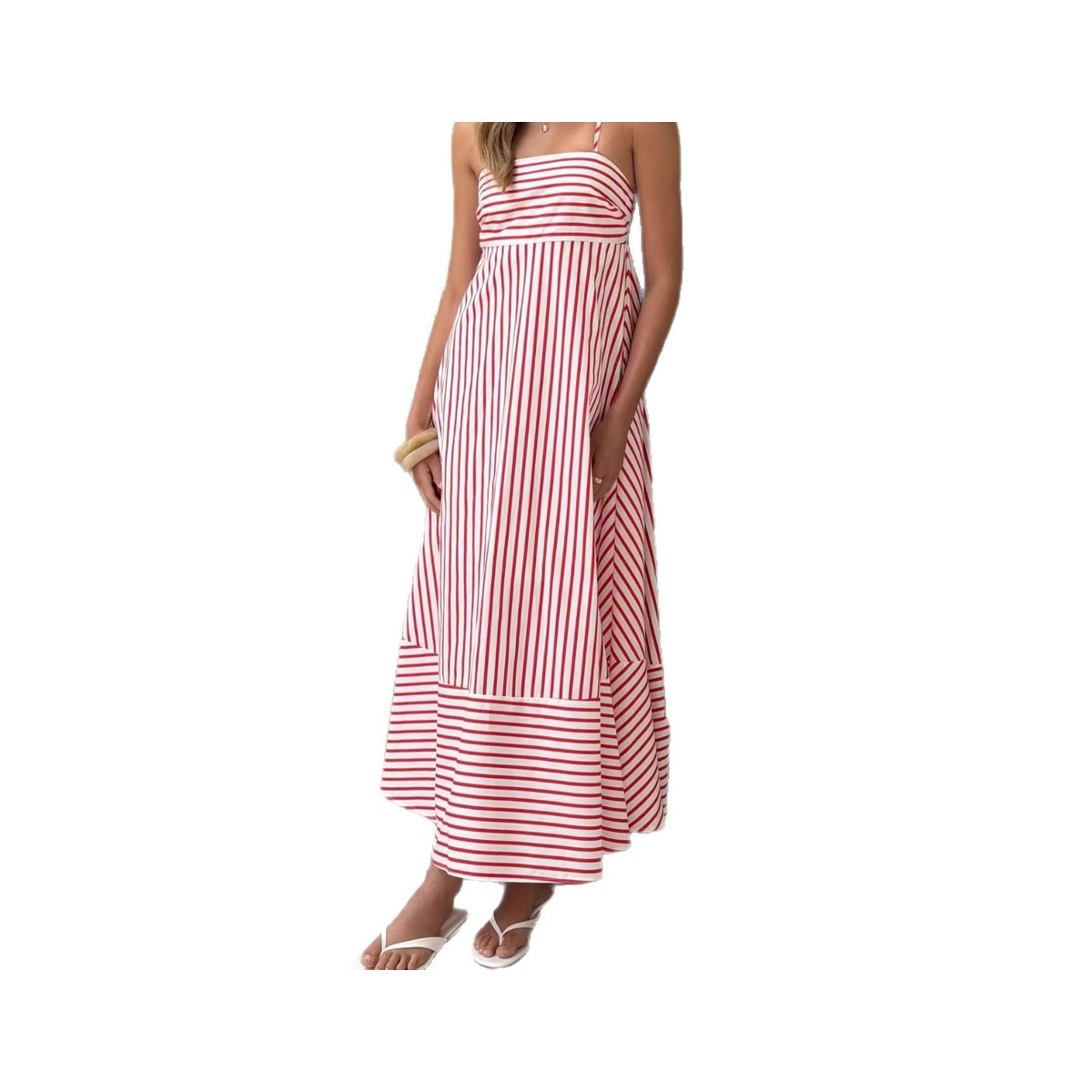 Women's Striped Printed Maxi Dress
